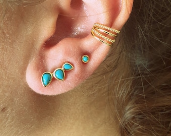 Dainty Turquoise ear climbers, Gold Ear climber, Silver ear climbers, minimalist ear climbers, Blue ear climbers, Minimalist jewelry