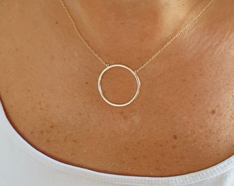 Dainty Circle necklace, Karma necklace, Eternity necklace, minimalist necklace, gold circle necklace, ring necklace, layering necklace
