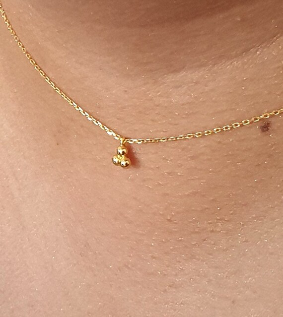 Dainty Necklace With Little Balls Pendant Necklace Charm Etsy