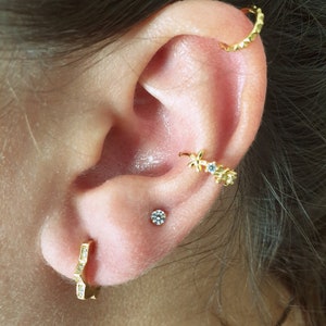 Dainty cz earrings, Tiny cz studs, cz earrings, tiny earrings, minimalist, bridesmaid gift, gold studs, silver studs, zirconia earrings image 6