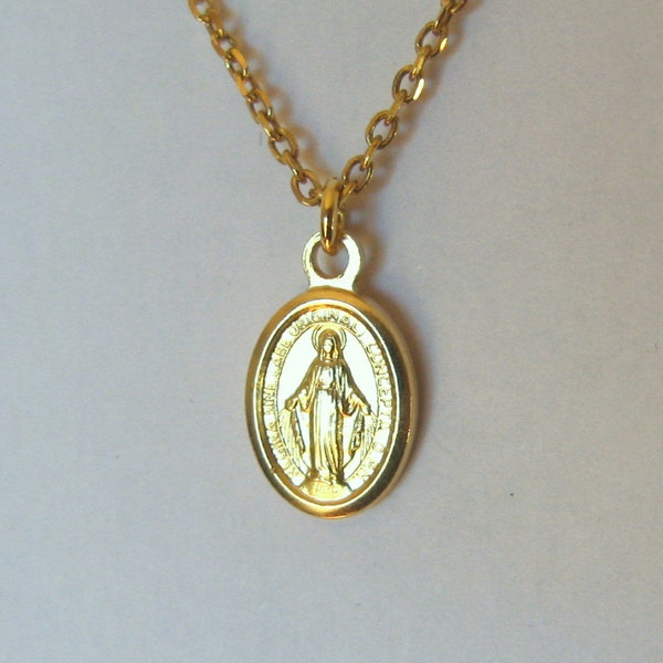 Dainty tiny Virgin Mary necklace,Religious Necklace,Miraculous necklace,Virgin Mary Jewelry,Virgin necklace,Religious gifts