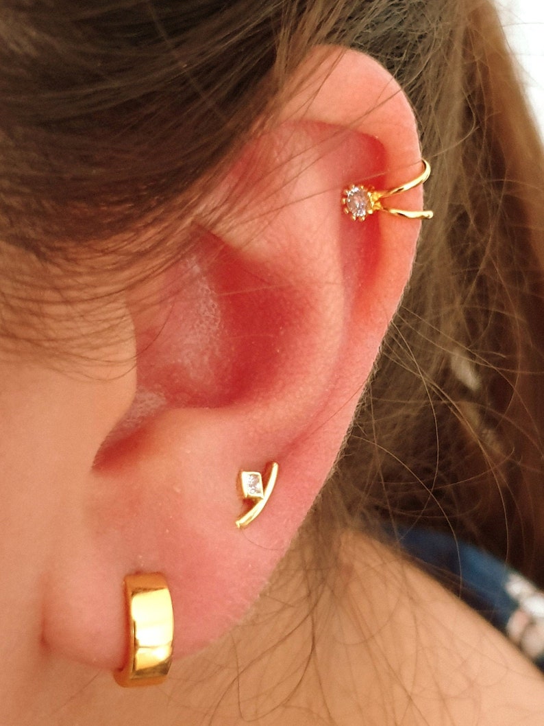 Dainty cz earrings, cz studs, cz earrings, tiny earrings, minimalist, bridesmaid gift, gold studs, zirconia earrings image 2
