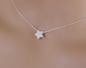 Epinki 925 Sterling Silver Women Necklace Star Shape Pendant Chain with White Cubic Zirconia-A839 Epinki 925 Sterling Silver Women Necklace Star Shape Pendant Chain with White Cubic Zirconia-A839