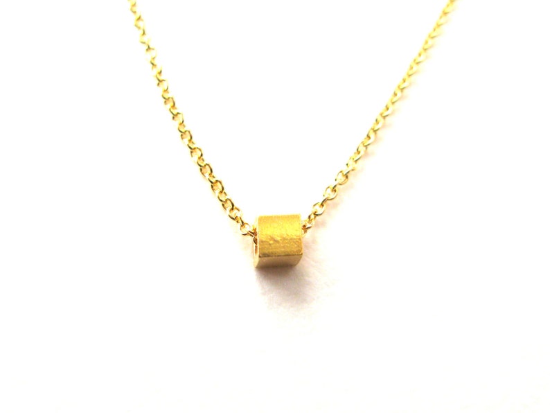 Dainty Cube Necklace Little Necklace 14K Gold Filled with Little Gold Vermeil Cube geometric necklace gold necklace minimalist 18K Gold plated