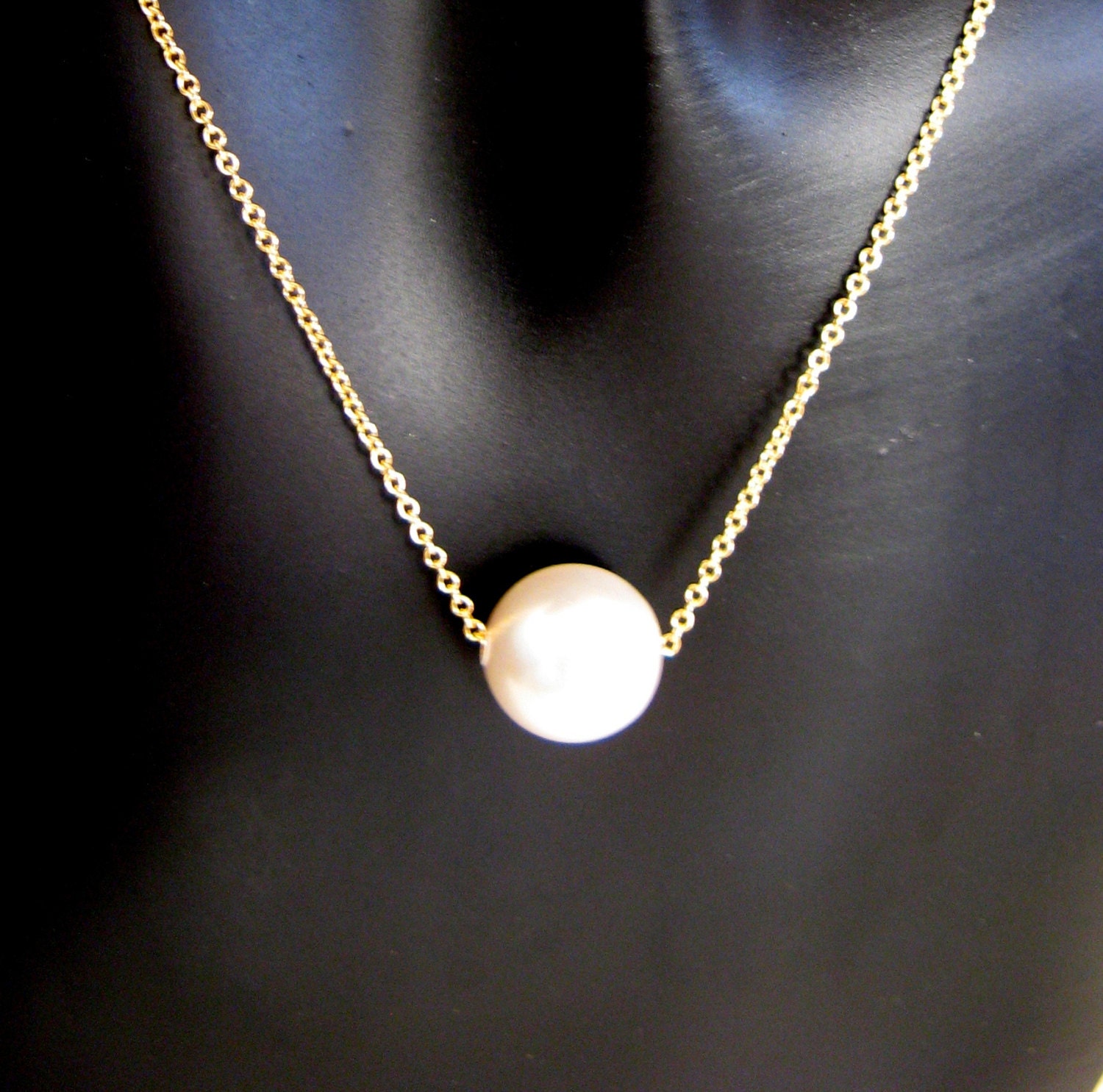 14K Gold Filled Dainty Necklace With Swarovski Crystal Pearl - Etsy