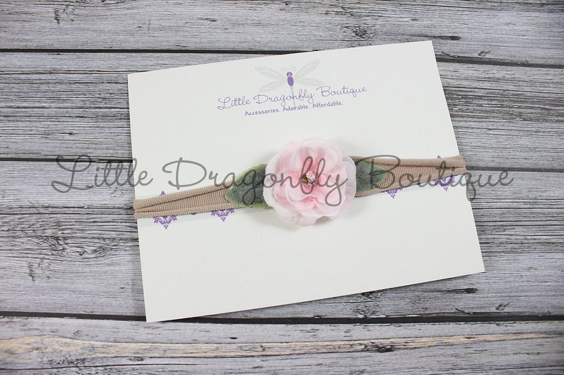 wild child} soft blue Light pink leaf flower headband {natural headband baby headband sky blue headband boho headband floral headband