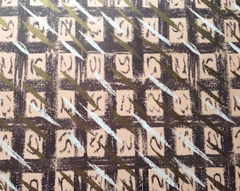 Vintage Gift Wrapping Paper - Masculine - Brown and White Geometric Paper - Father's Day - All Occasion - 1 Unused Full Sheet Gift Wrap