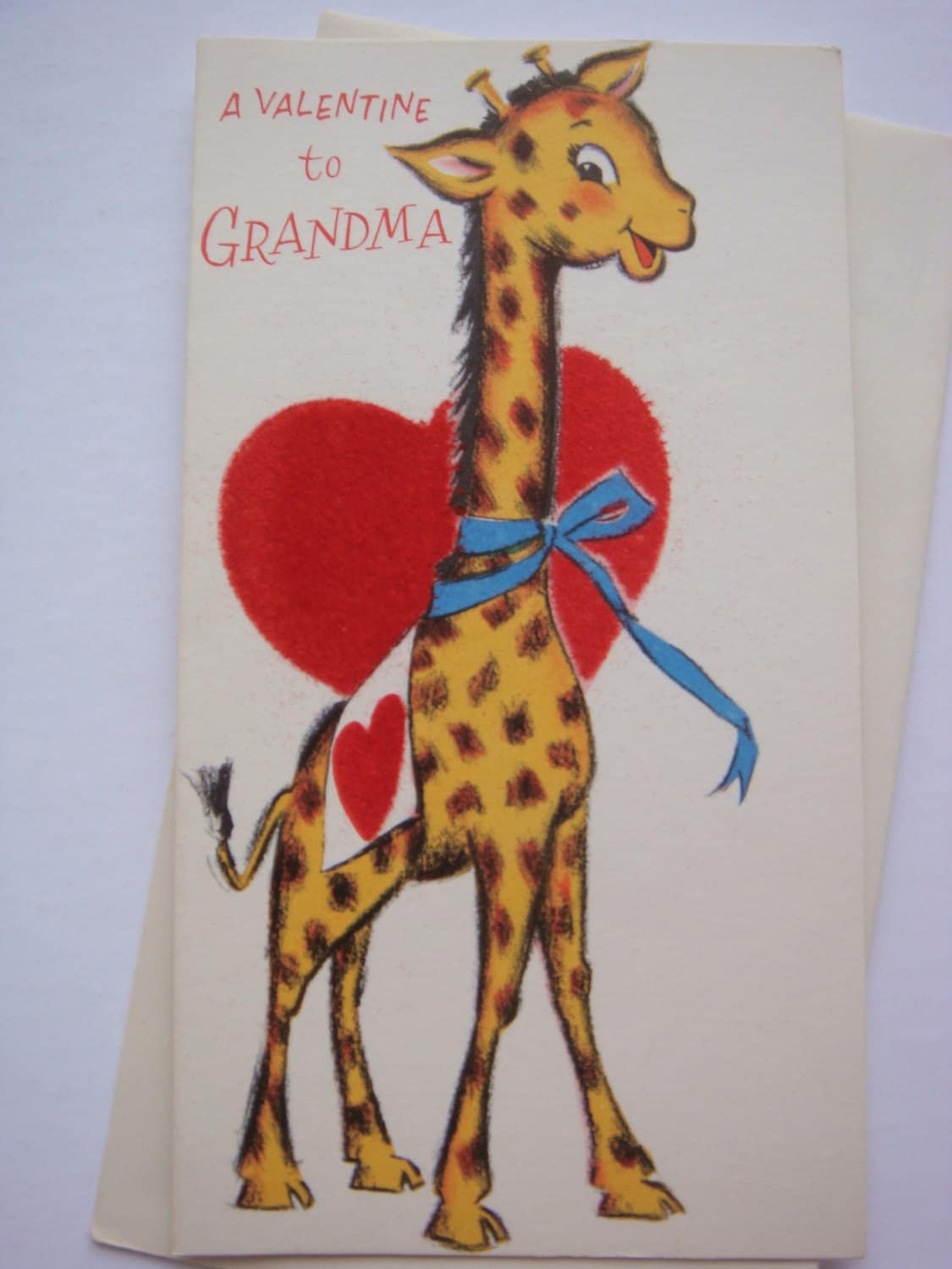 Vintage Valentine's Day Card for Grandma Juvenile Greeting Card Fuzzy ...