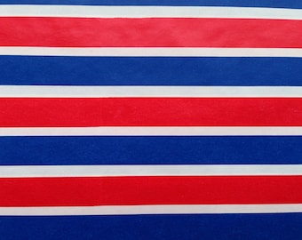 Vintage Gift Wrapping Paper - Fourth of July Red, White and Blue Masculine Stripe All Occasion or Birthday - Nautical - 1 Unused Full Sheet