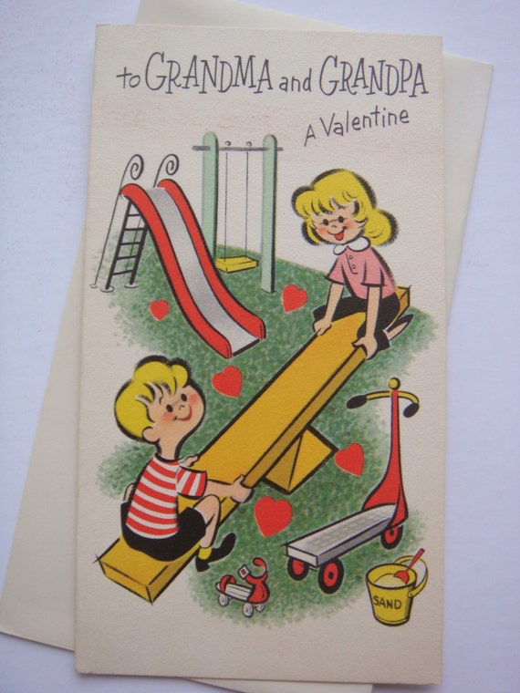 Download Vintage Valentine S Day Card For Grandma Grandpa Etsy