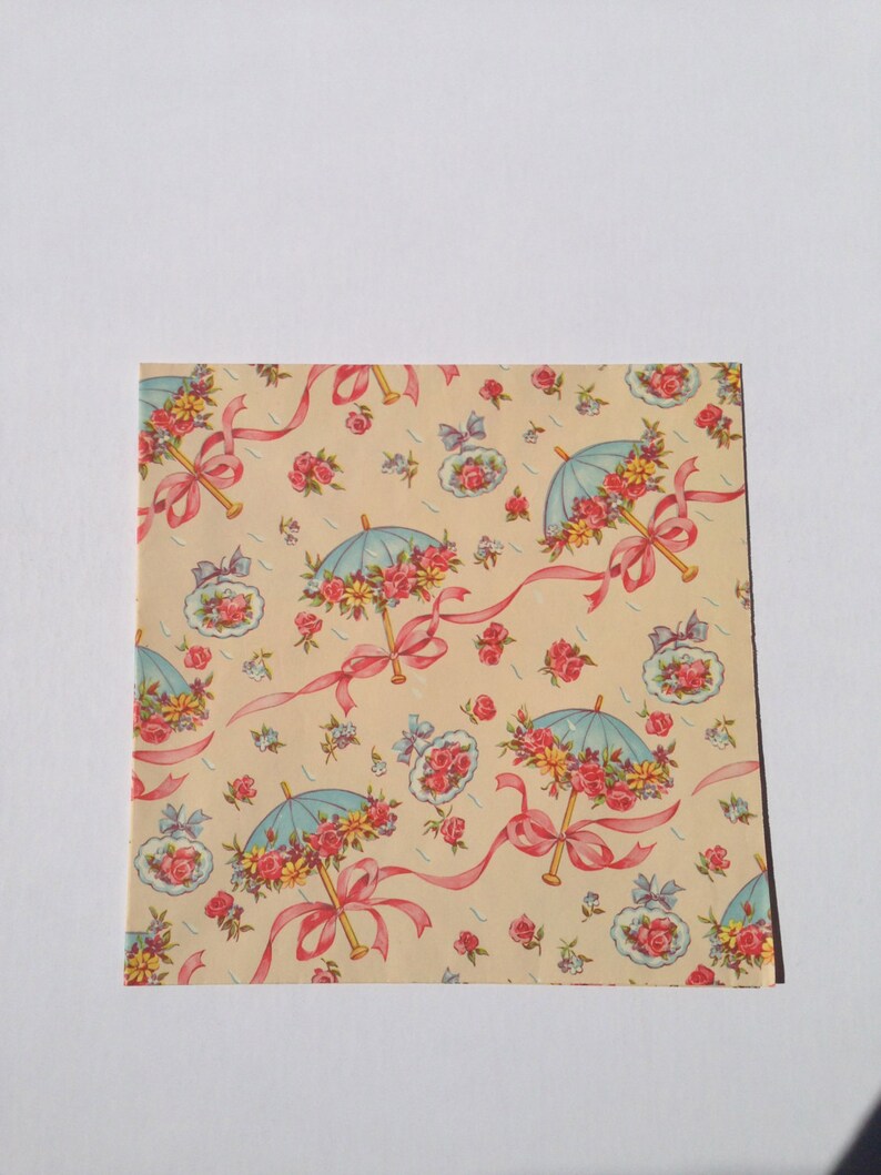 Vintage Gift Wrapping Paper Bridal Shower Pastels Floral Etsy