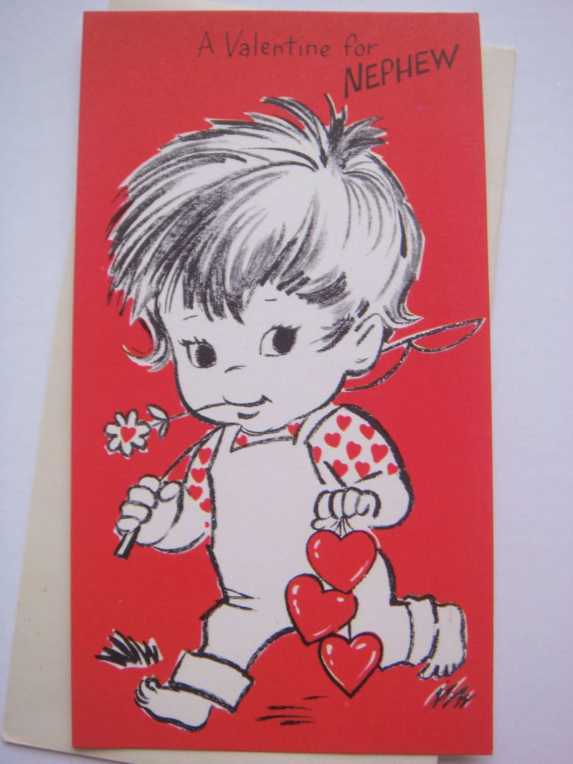 Vintage Valentine's Day Card for Nephew Juvenile Etsy