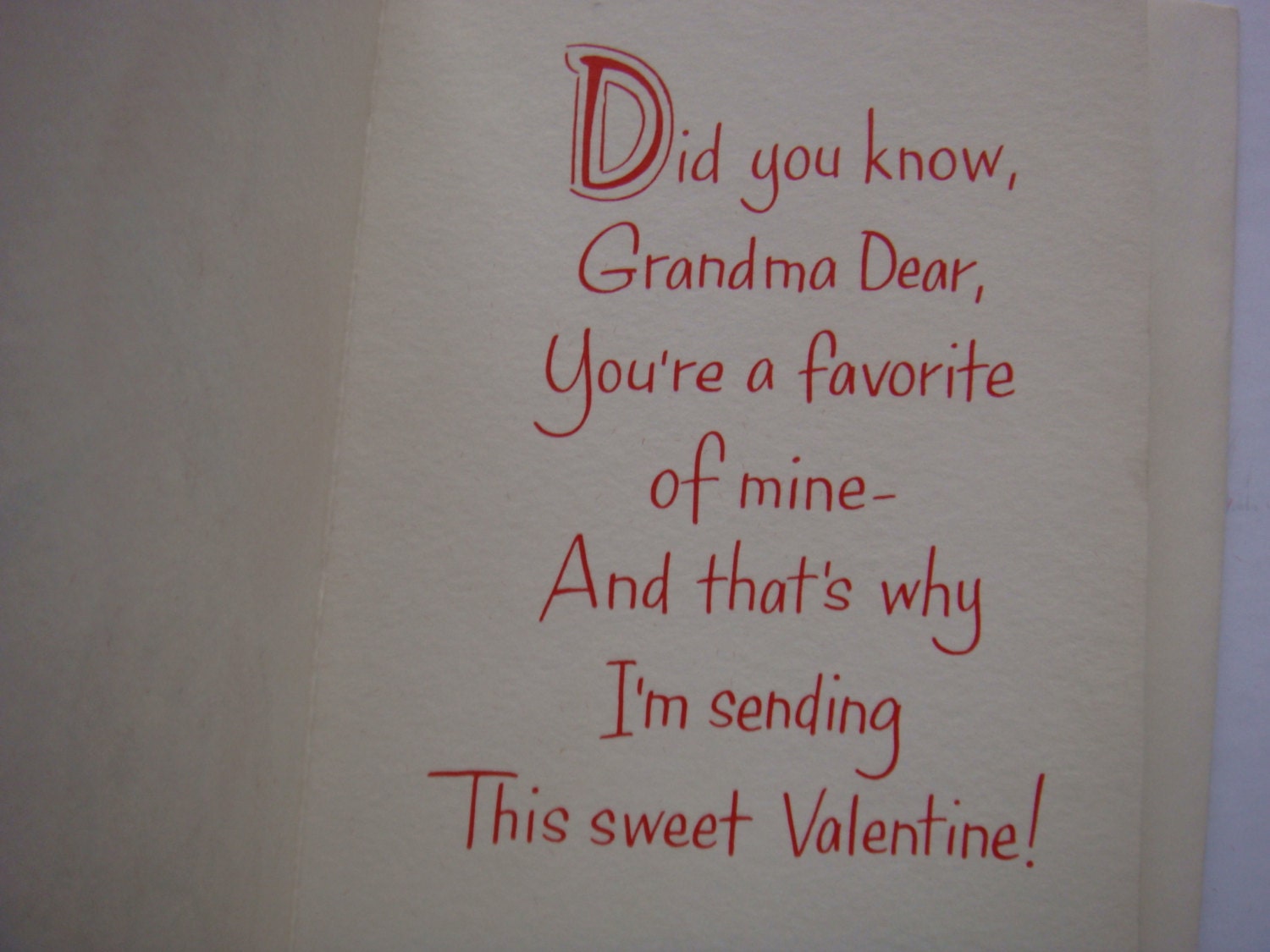 Vintage Valentine's Day Card for Grandma Juvenile Greeting Card Fuzzy ...
