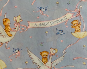 Vintage Gift Wrapping Paper by Ambassador Hallmark Baby Shower