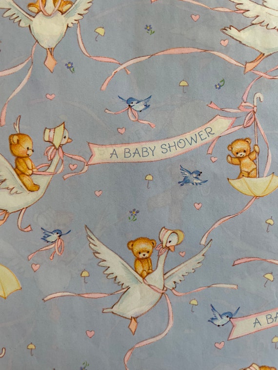 Vintage Wrapping Paper BABY Shower Wrap Vintage Wrapping Paper for a Baby  Shower Vintage Baby Shower Wrapping Paper Adorable 