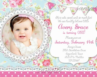 shabby chic invites etsy