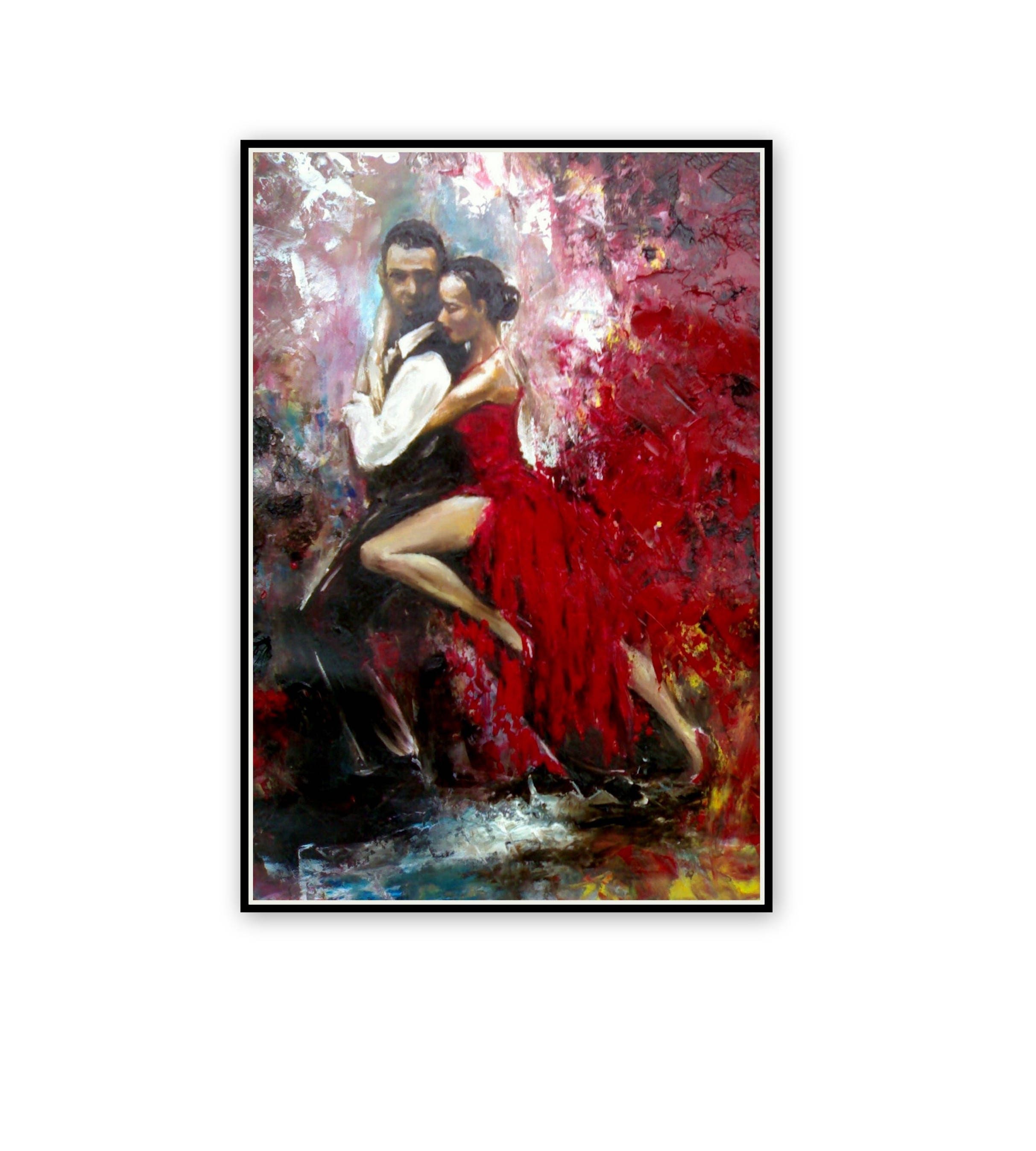 Huge Original Oil Painting Tango Dancers Passion Dance Etsy
