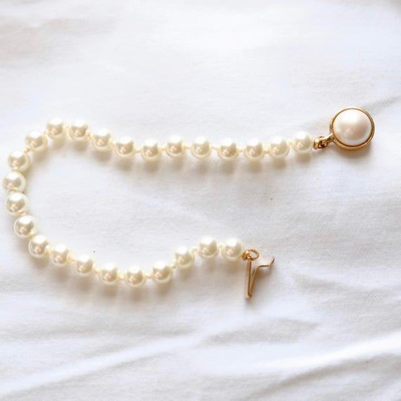 Vintage Carolee Faux Pearl Bracelet - Gold Tone - image 6