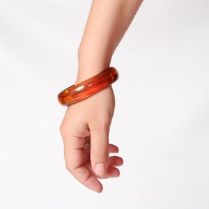 Vintage Tortoise Shell Plastic Bangle - Bracelet