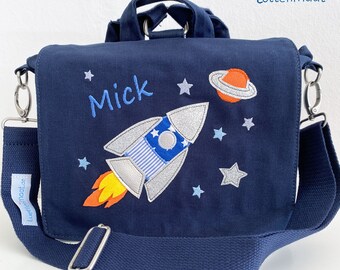 Kindergartentasche /Rucksack mit Rakete + Name