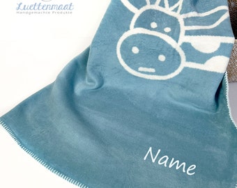 Kuscheldecke personalisiert mit Name bestickt - Taufe Geburt