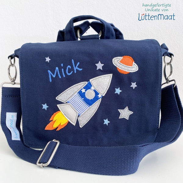 Kindergartentasche /Rucksack mit Rakete + Name personalisiert Kita-Rucksack