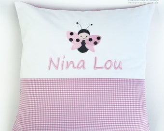 Pillow with name butterfly name pillow personalized