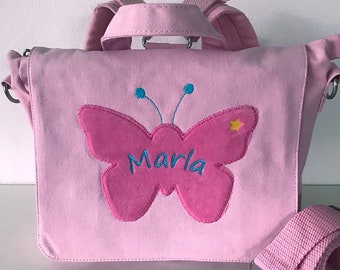 Kindergartenrucksack/tasche mit Name + Schmetterling Kindergartentasche