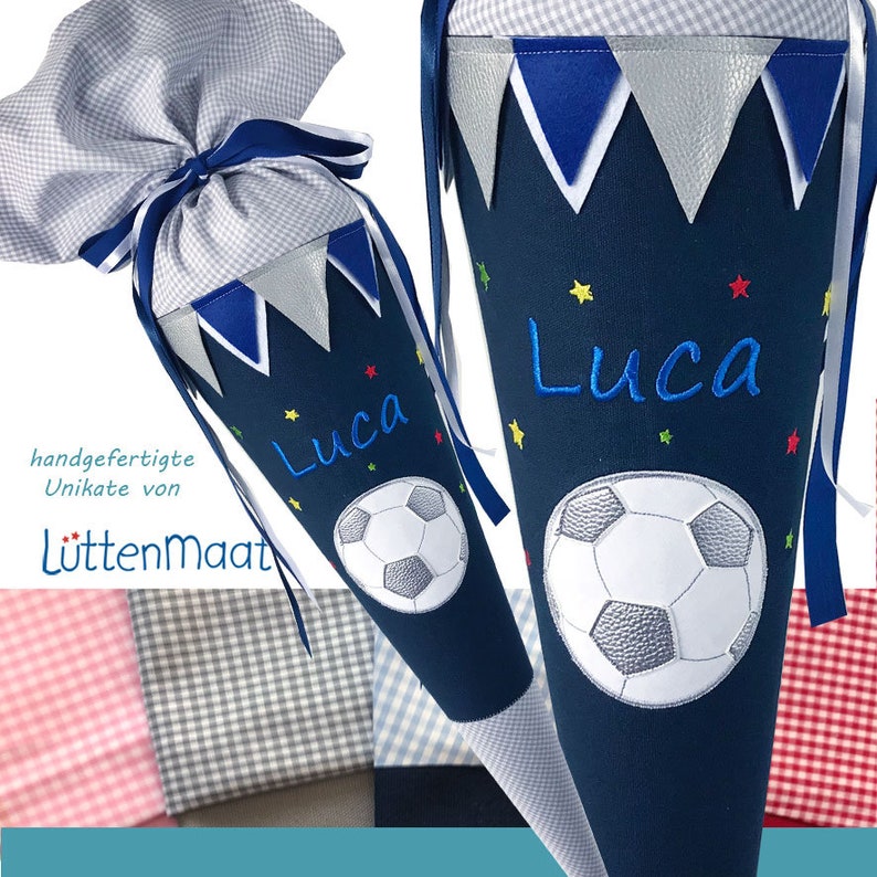 Schultüte aus Stoff mit Fussball | Etsy