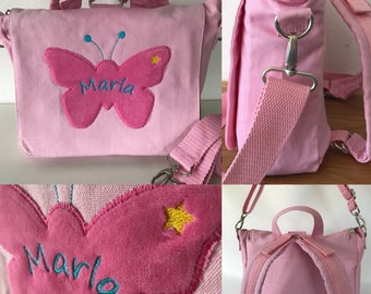 Kindergartenrucksack mit Name + Schmetterling Kindergartentasche rosa pink Nicki