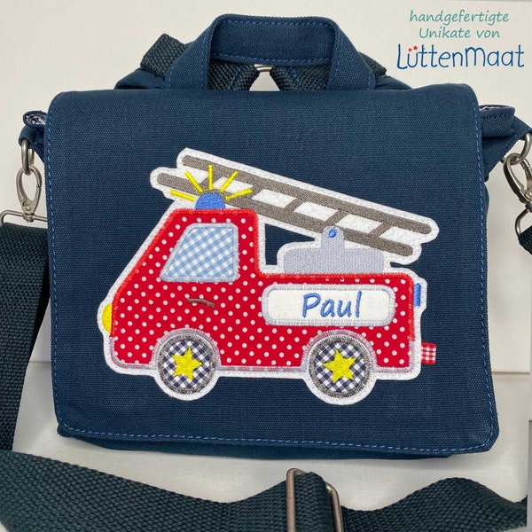 Kindergartentasche /Rucksack mit Namen Feuerwehr, personalisiert