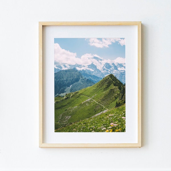 Swiss Alps Print, Mountain Photo Print, Digital Mountain Print, Switzerland Photo Download, Alpine Photography, Landscape Nature Print