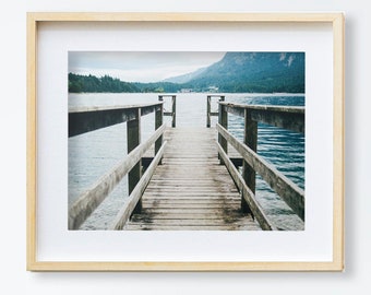 Lake Jetty Print, Jetty Photo Print, Printable Photo Download, Blue Lake Print, Wooden Jetty Photography, Mountain Lake Print, Digital Print