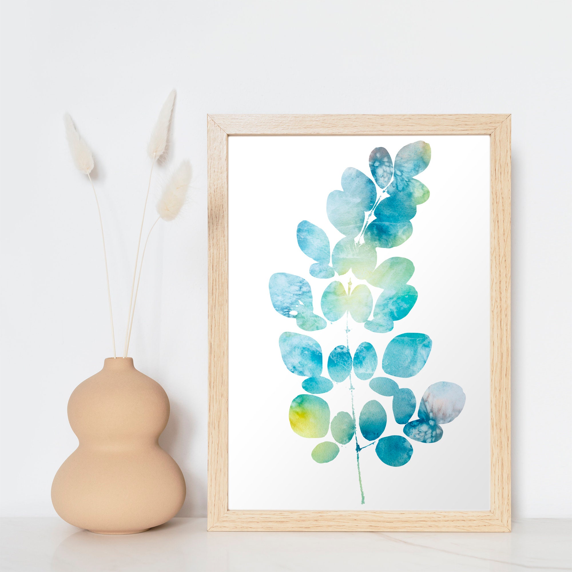 Watercolor Leaf, Leaf Print, Leaf Printable, Digital Print, Digital ...