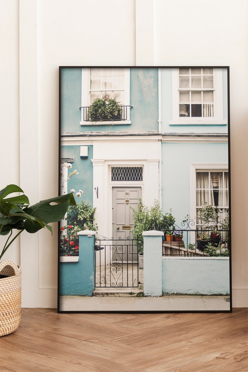 Blue House Photo Architecture Print Notting Hill Photo Print English