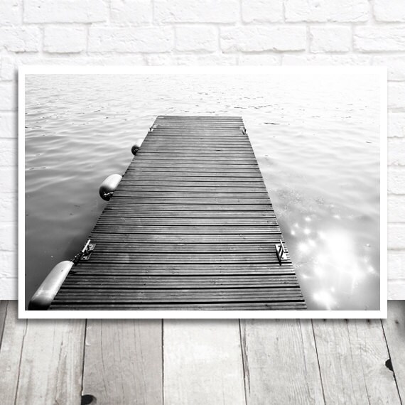 Jetty Print Jetty Photograph Black and White Jetty Photo Etsy