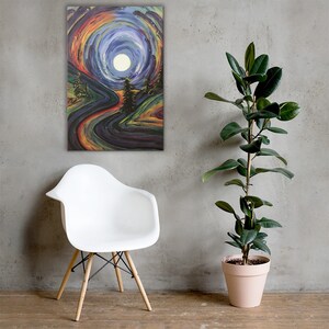 Abstract Landscape, Retro Painting, Psychedelic Artwork, Art Poster, Canvas Print