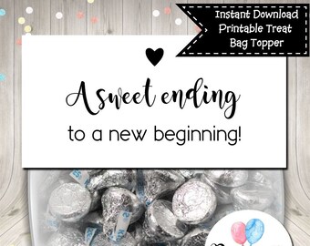 Sweet Ending To A New Beginning Treat Bag Topper Digital Printable INSTANT DOWNLOAD