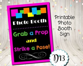 Glow Party Neon Party Photo Booth Sign Digital Instant Download