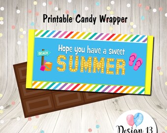 Hope You Have a Sweet Summer End of Year Candy Bar Chocolate Bar Wrappers Digital Printable INSTANT DOWNLOAD