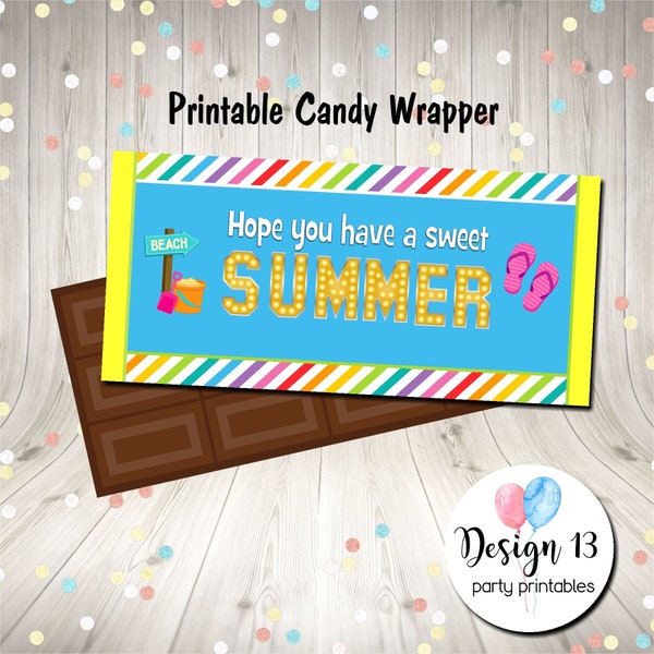 Hope You Have a Sweet Summer End of Year Candy Bar Chocolate Bar Wrappers Digital Printable INSTANT DOWNLOAD