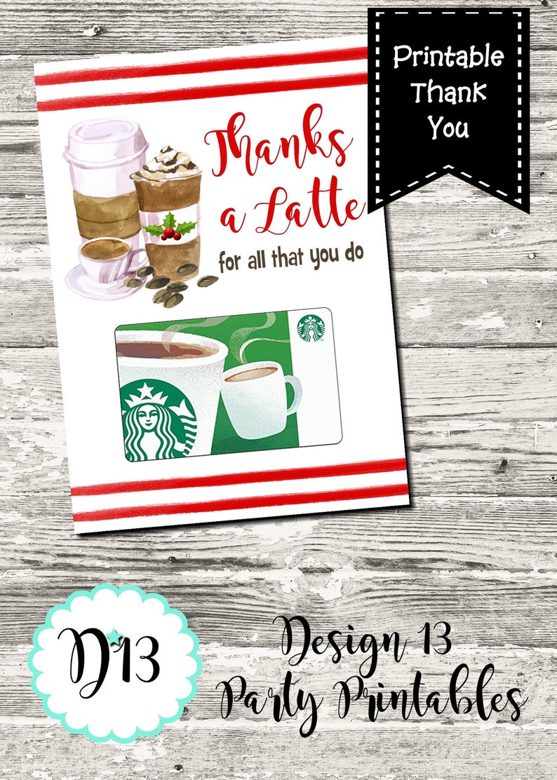 Xmas Because of A Latte Thank Oneself Card Printable Electronic Prompt Obtain graphic relating to Thanks a Latte Christmas Printable identified as Xmas Due A Latte Thank By yourself Card Printable Electronic Instantaneous Down load