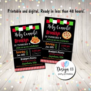 Holy Cannoli Italian Pizza Party Pasta Party Birthday Invitation Digital Printable