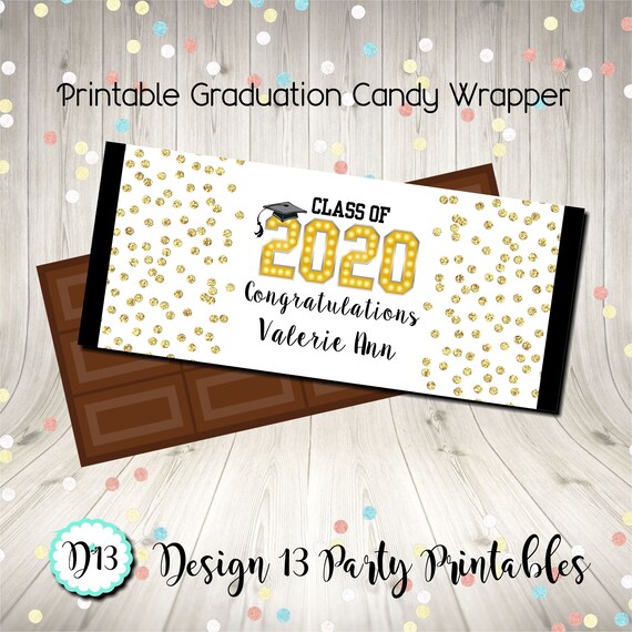 Graduation Class of 2020 Candy Bar Chocolate Bar Wrappers Favor Print Your Own Digital Il_570xn