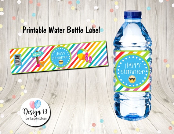 Happy Summer Last Day of School Pool Party Water Bottle label Print Your Own INSTANT DOWNLOAD Il_570xn