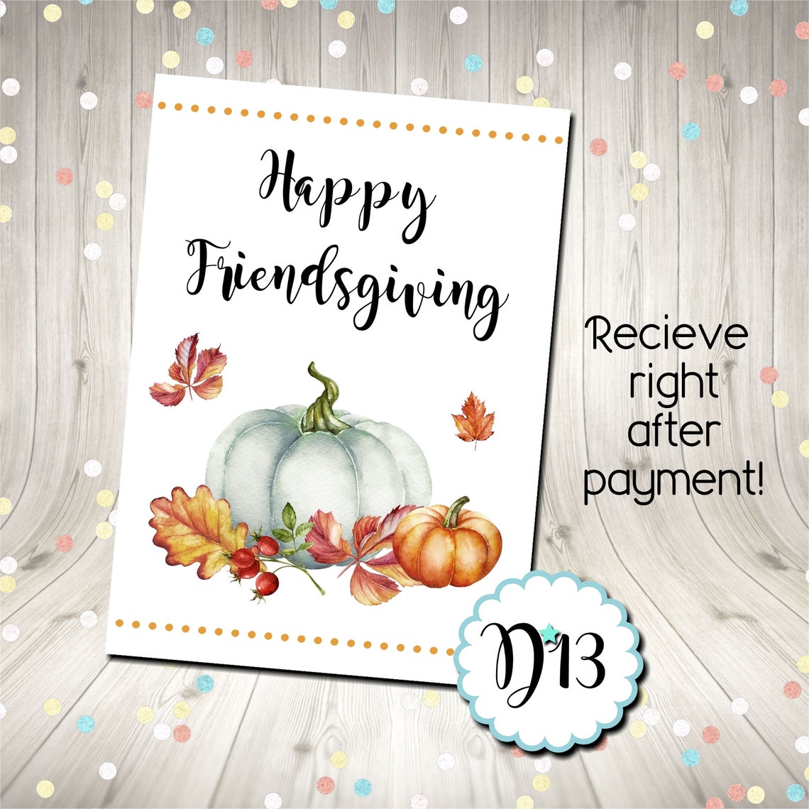 Happy Friendsgiving Sign Printable Digital INSTANT DOWNLOAD | Etsy