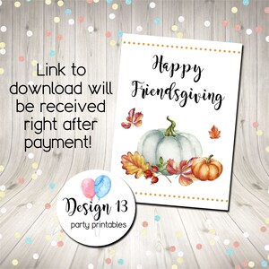Happy Friendsgiving Sign Printable Digital INSTANT DOWNLOAD - Etsy