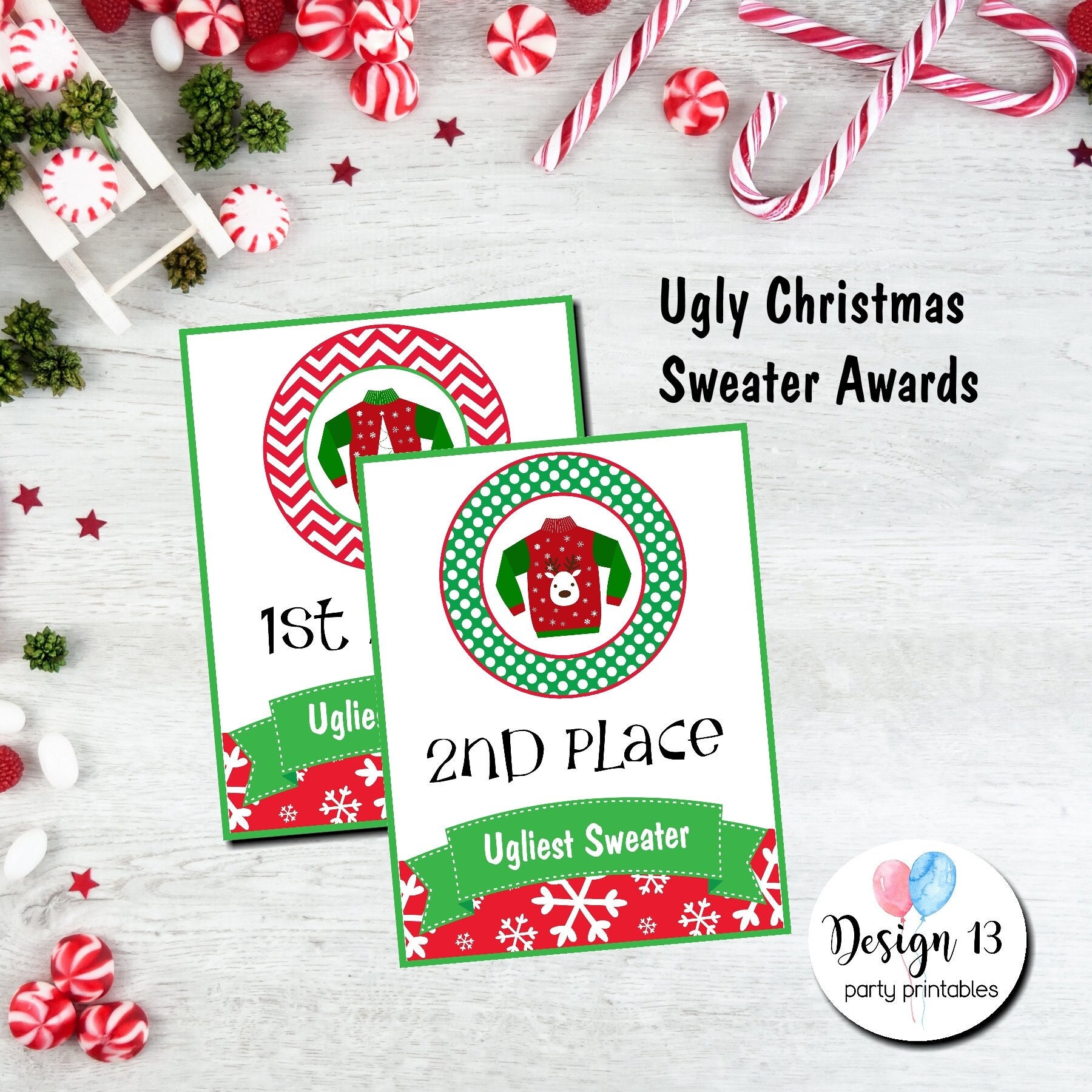  Mirror Ugliest Sweater Award Adult Green Ugly