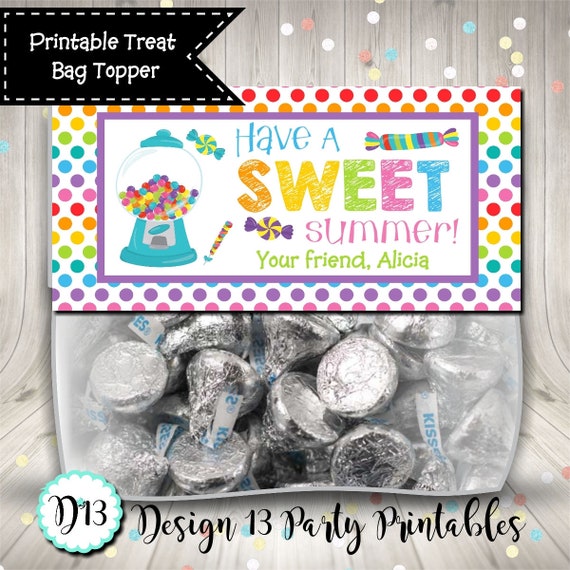End of School Treat Bag Topper Have A Sweet Summer Digital Printable Il_570xn