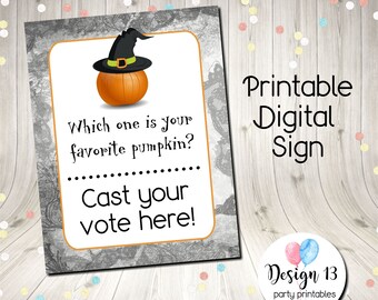 Pumpkin Carving Contest Sign Digital Printable Instant Download
